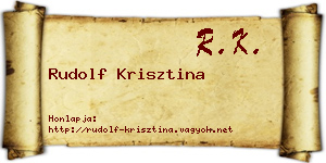 Rudolf Krisztina névjegykártya